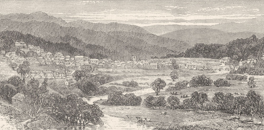 WALES. Dolgelley 1901 old antique vintage print picture